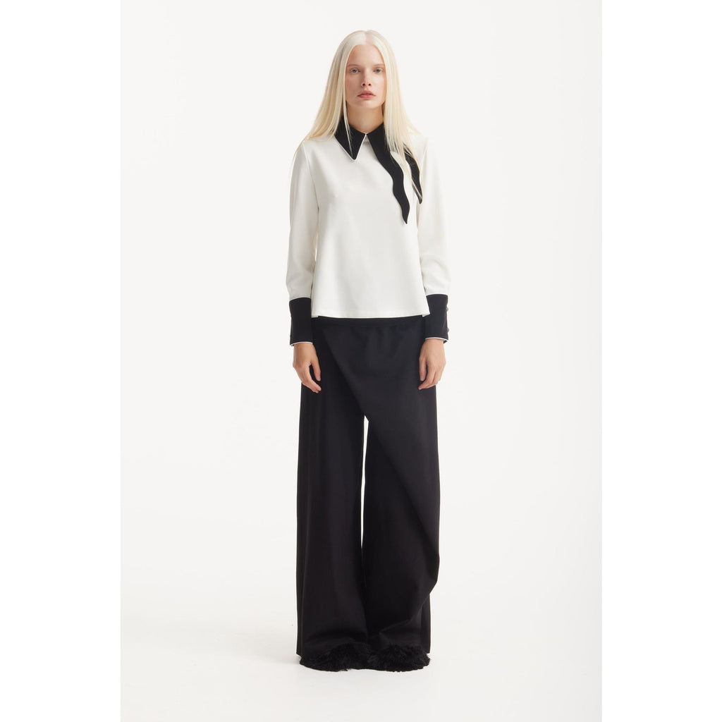 Julia Allert Women's Black Wide-Leg Pants