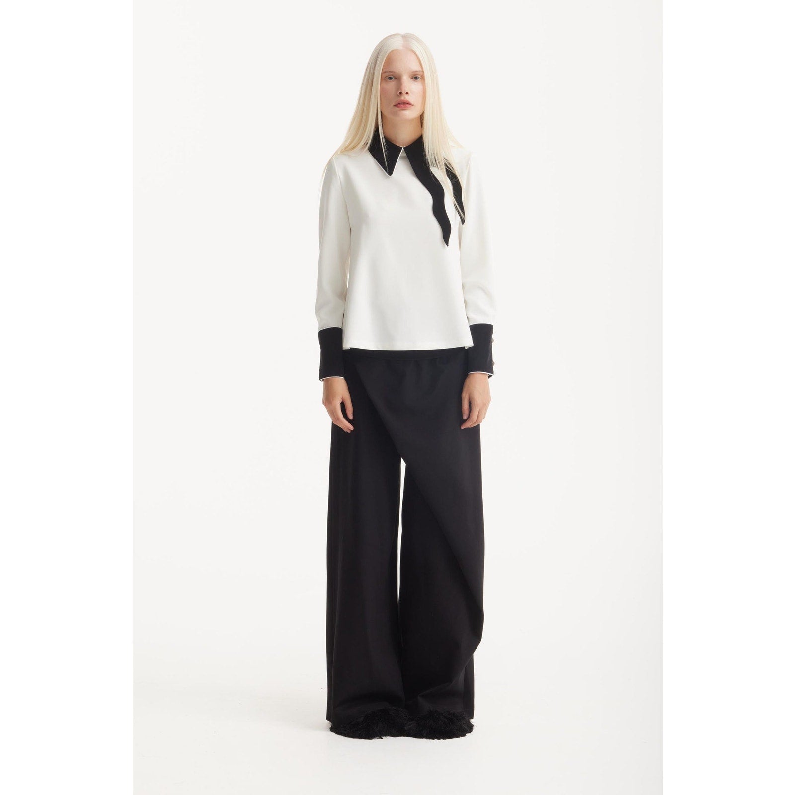 Julia Allert Women's Black Wide-Leg Pants