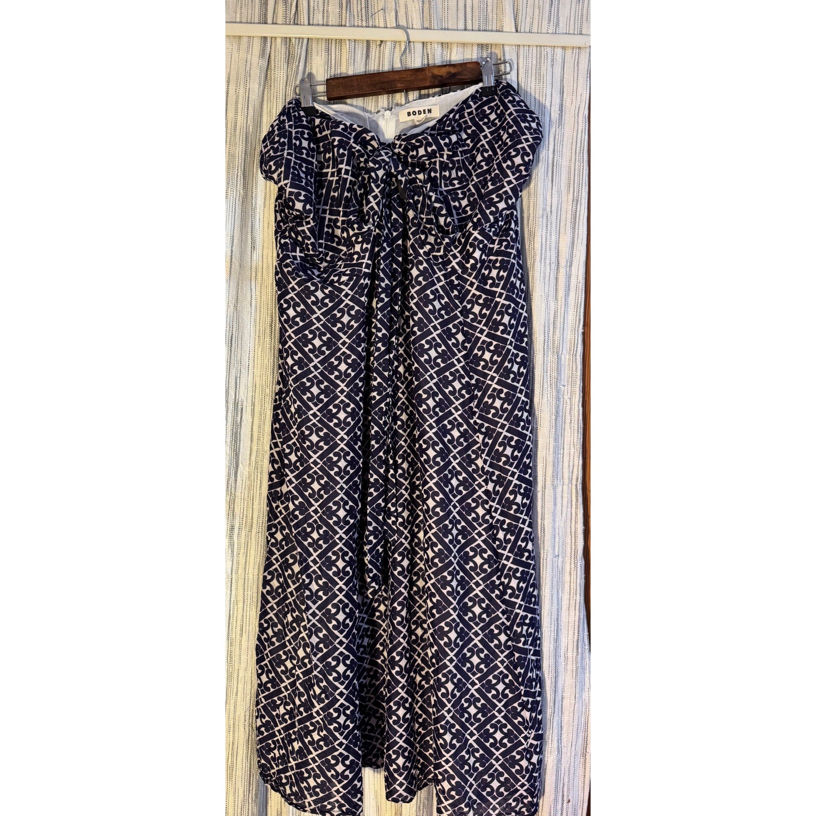 Navy and White Halter/ Strapless Boden Dress
